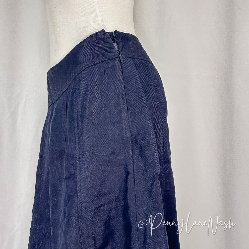 Coldwater Creek Linen Blend Midi Swing Skirt Size XS Blue - Picture 11 of 11